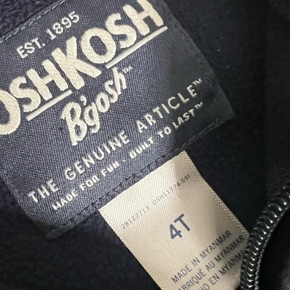Oshkosh Bgosh Toddler’s Dark Blue Full Zip Fleece With Pockets